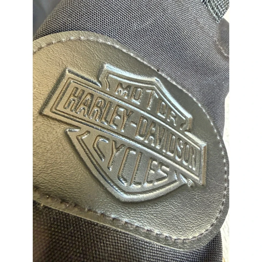 Harley Davidson Saddlebag Tote Bag Large Black Zippered Travel Canvas Duffle